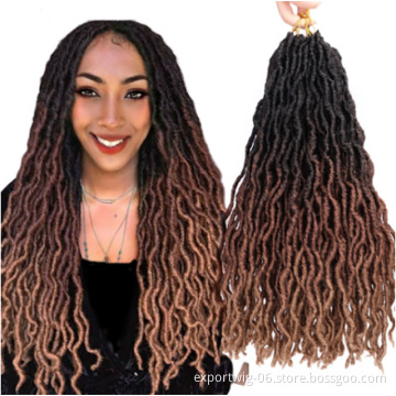 Hot Selling Wavy Gypsy Locs Crochet Hair Extension Synthetic Braiding Hair for Women Ombre Gypsy Locs